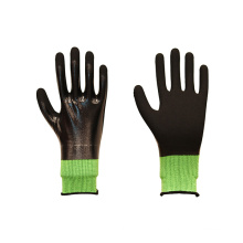 Nitrile Series Black-green nylon-lined nitrile gloves